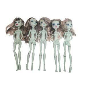 Lot of 5 Monster High Frankei Stein Dolls From 2008, 2009,  2011